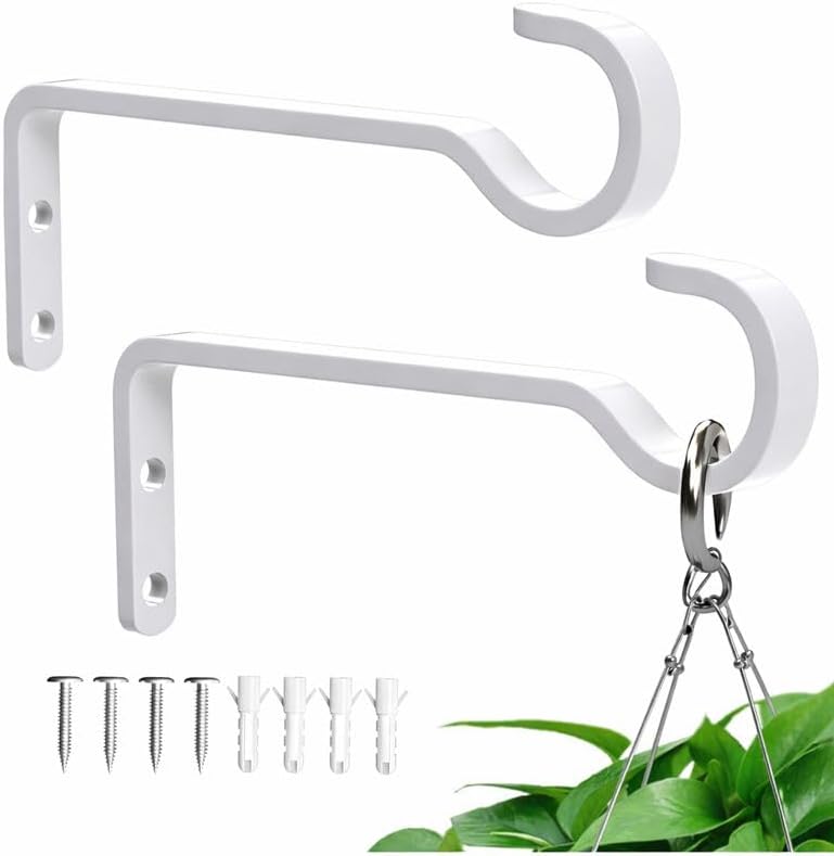 Detalle de saffruff black hooks for hanging plants Wall Hooks, 6-Inch Iron, 2-Pack
