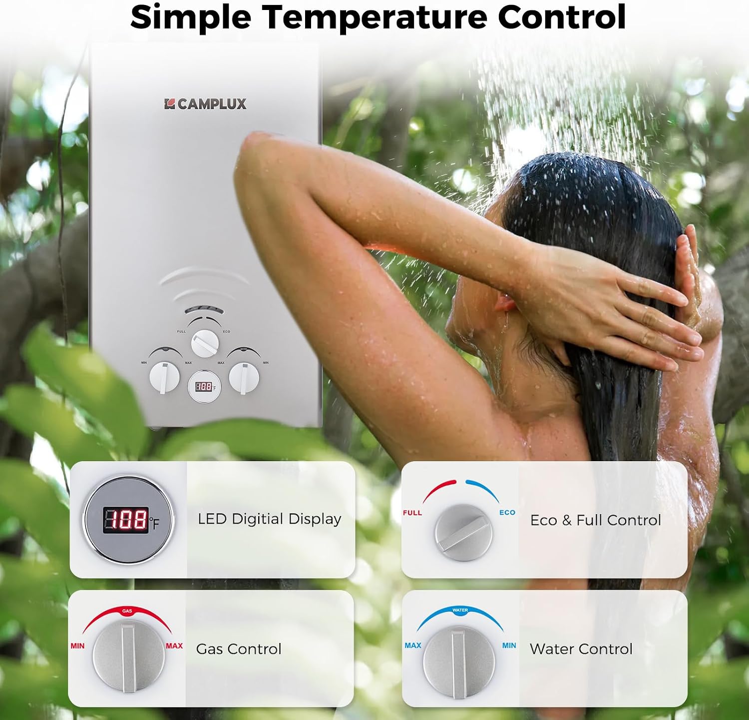 Thumbnail 2 de Camplux Portable Tankless Water Heater 55,000 BTU