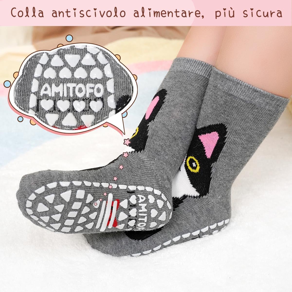 Detalle 2 de ZFSOCK Calze Antiscivolo Bambino 5 Paia