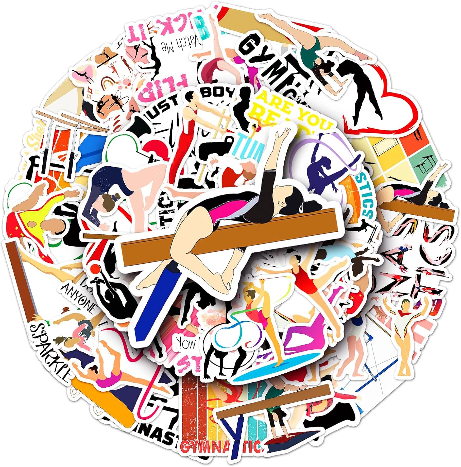 Gymnastics stickers 50-piece set