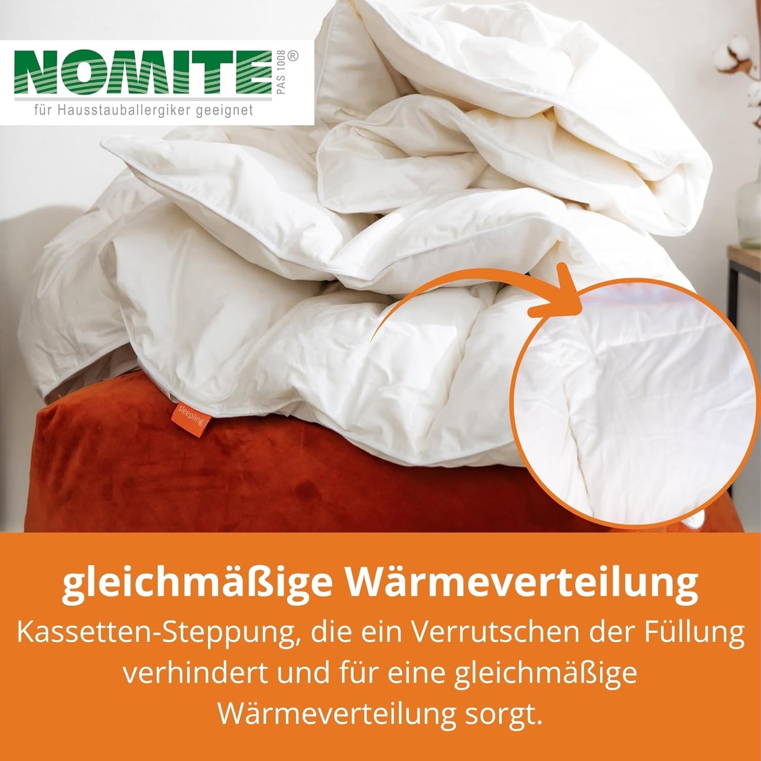 Thumbnail 2 de Sleepling extra leichte Sommer-Daunendecke 135x200 cm – kühl, leicht, OEKO-TEX</br>Downpass-zertifiziert