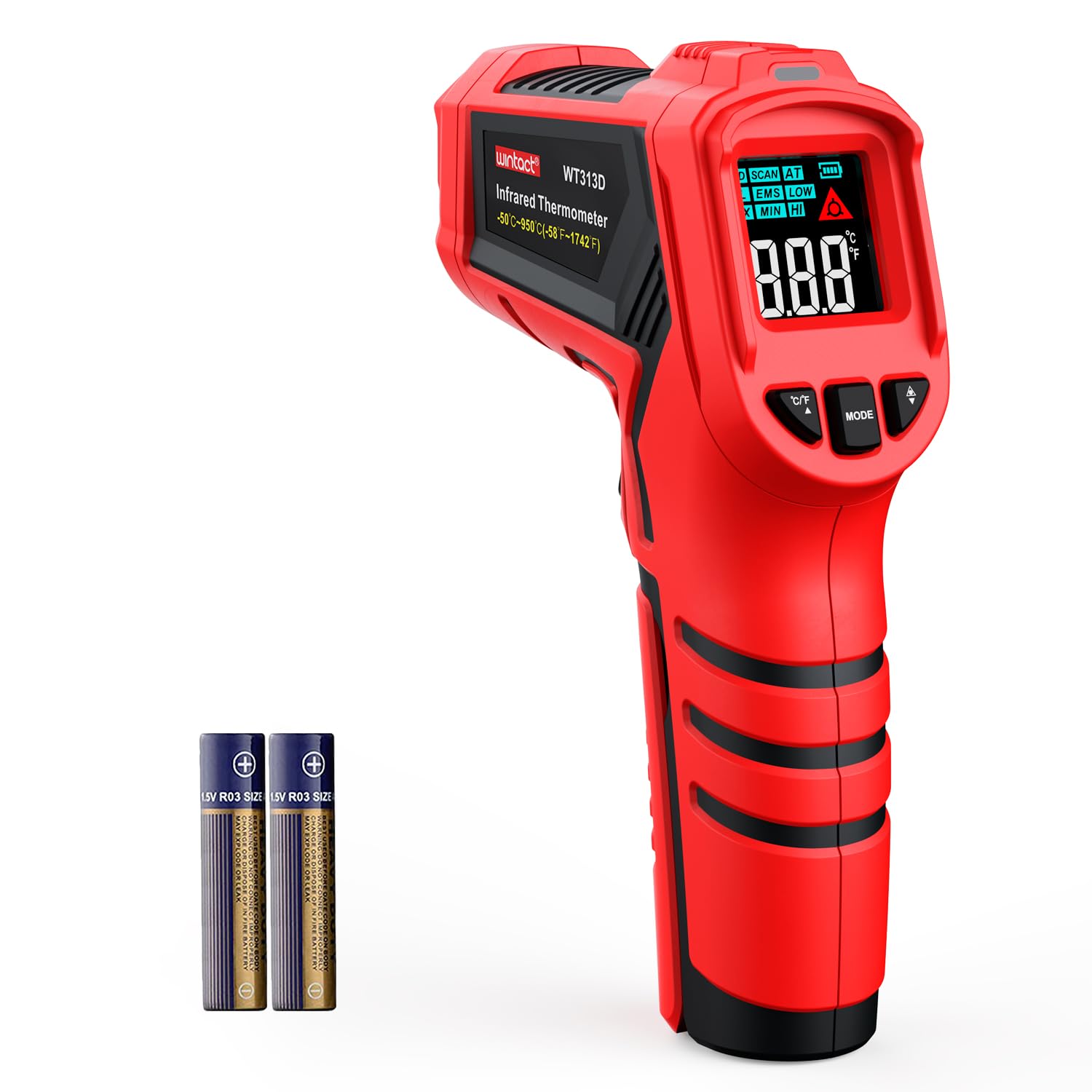 Detalle de Wintact Laser Infrared Thermometer Gun WT313B — Non-Contact Temperature Measurement from -50℃ to 950℃