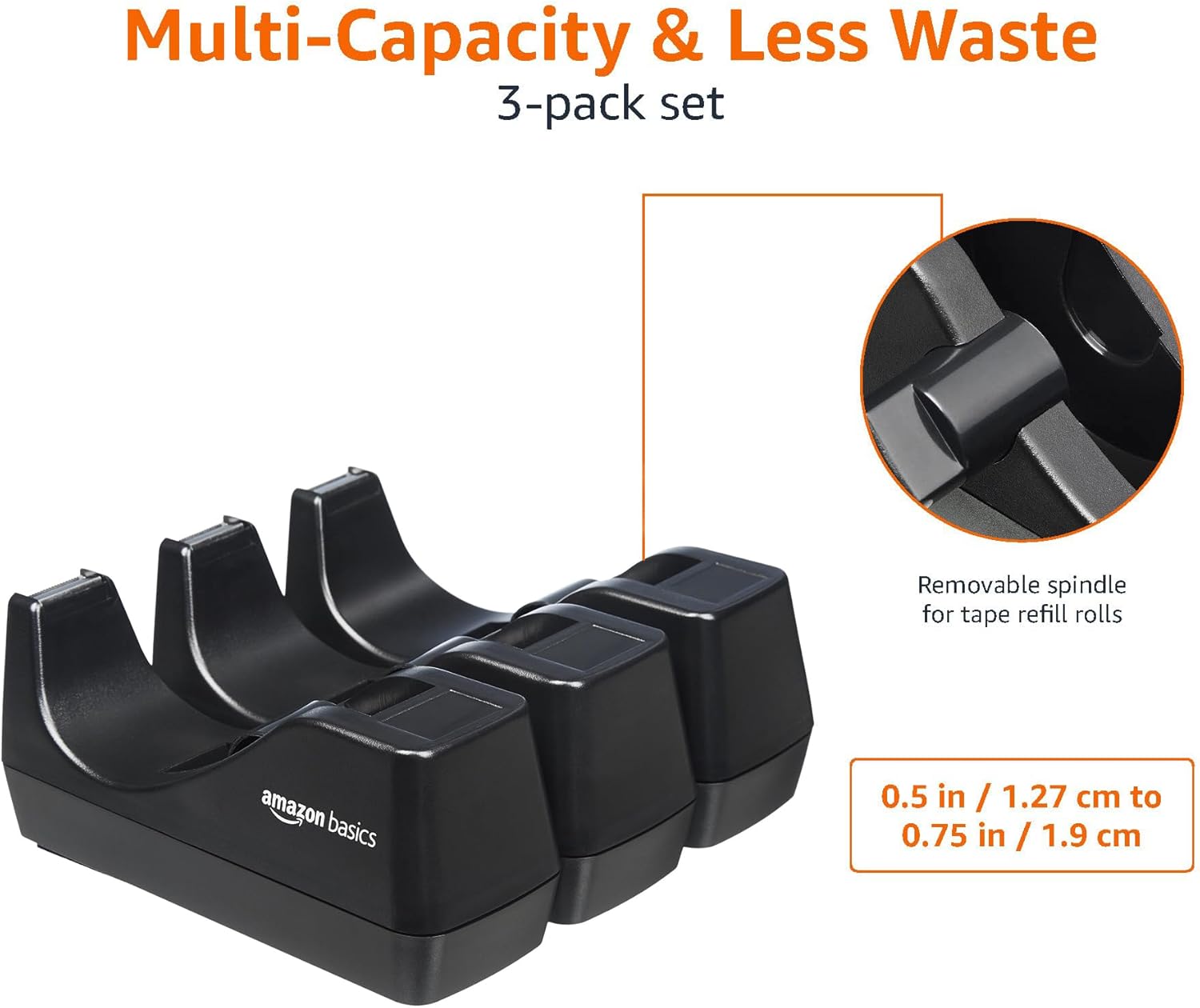 Thumbnail 2 de Amazon Basics Tape Dispenser 3-Pack 🧷