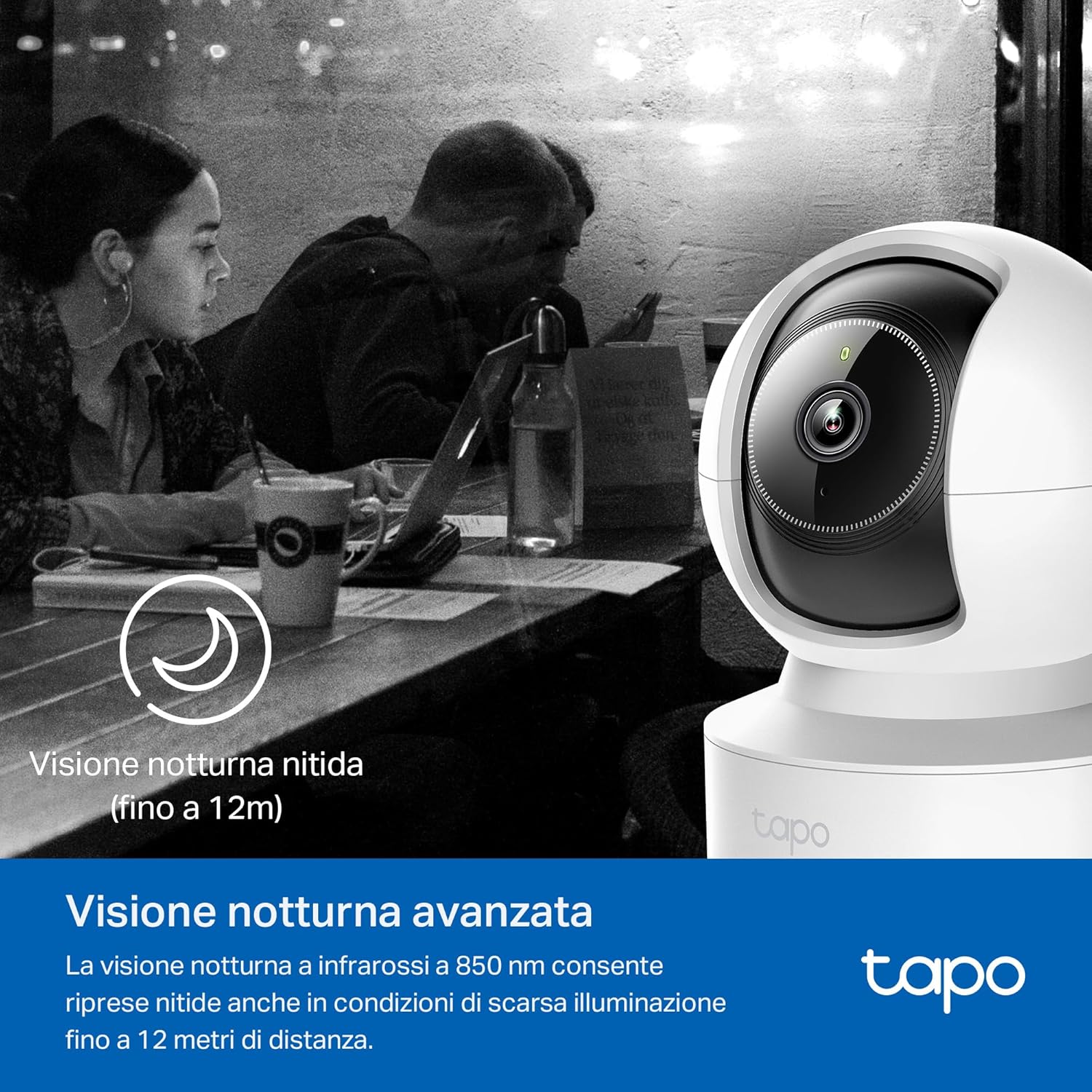 Thumbnail 4 de Tapo C222: Telecamera WiFi 2K 4MP QHD con visione 360°, audio bidirezionale e AI per sorveglianza domestica