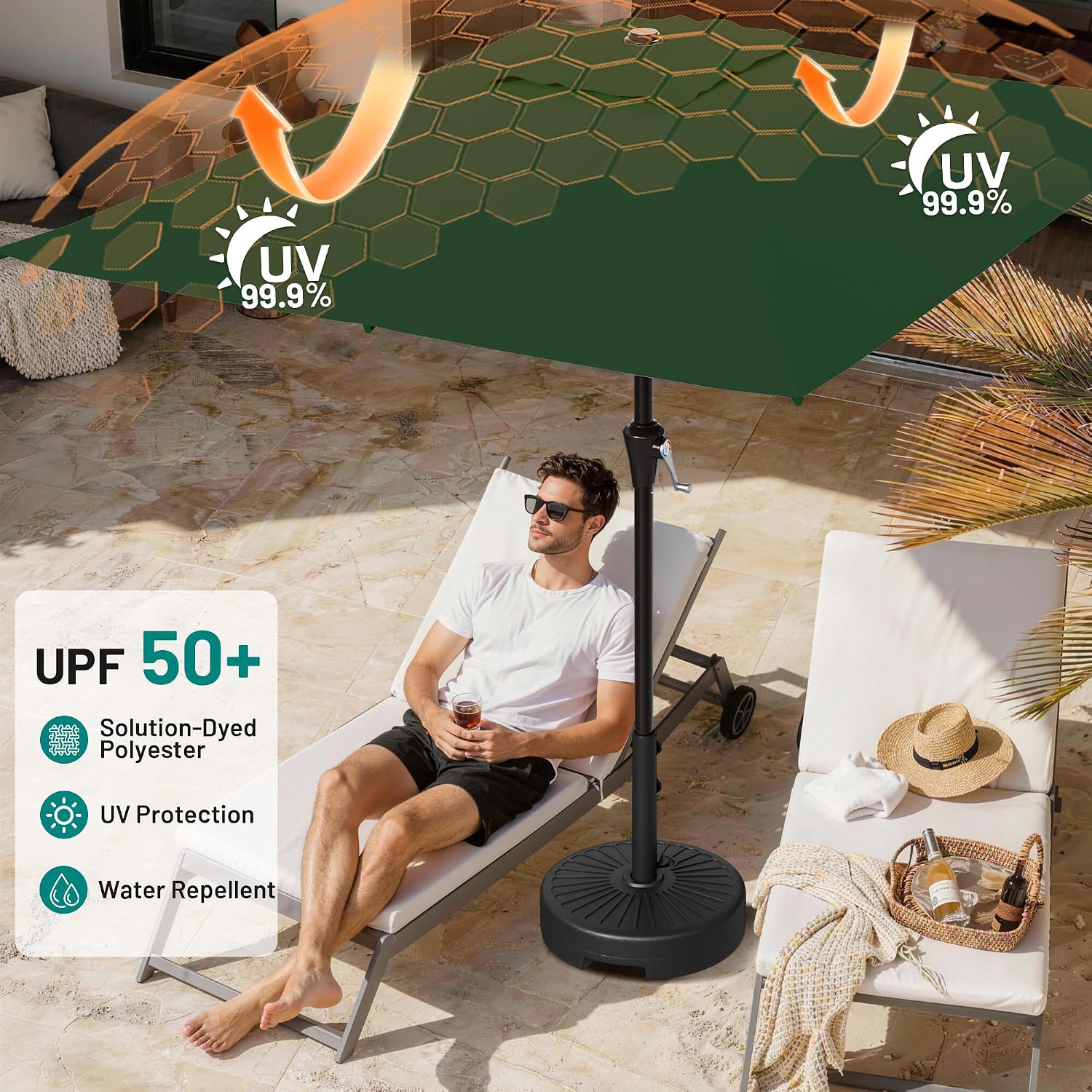 Detalle 1 de AreShark Patio Umbrella, 8' x 10