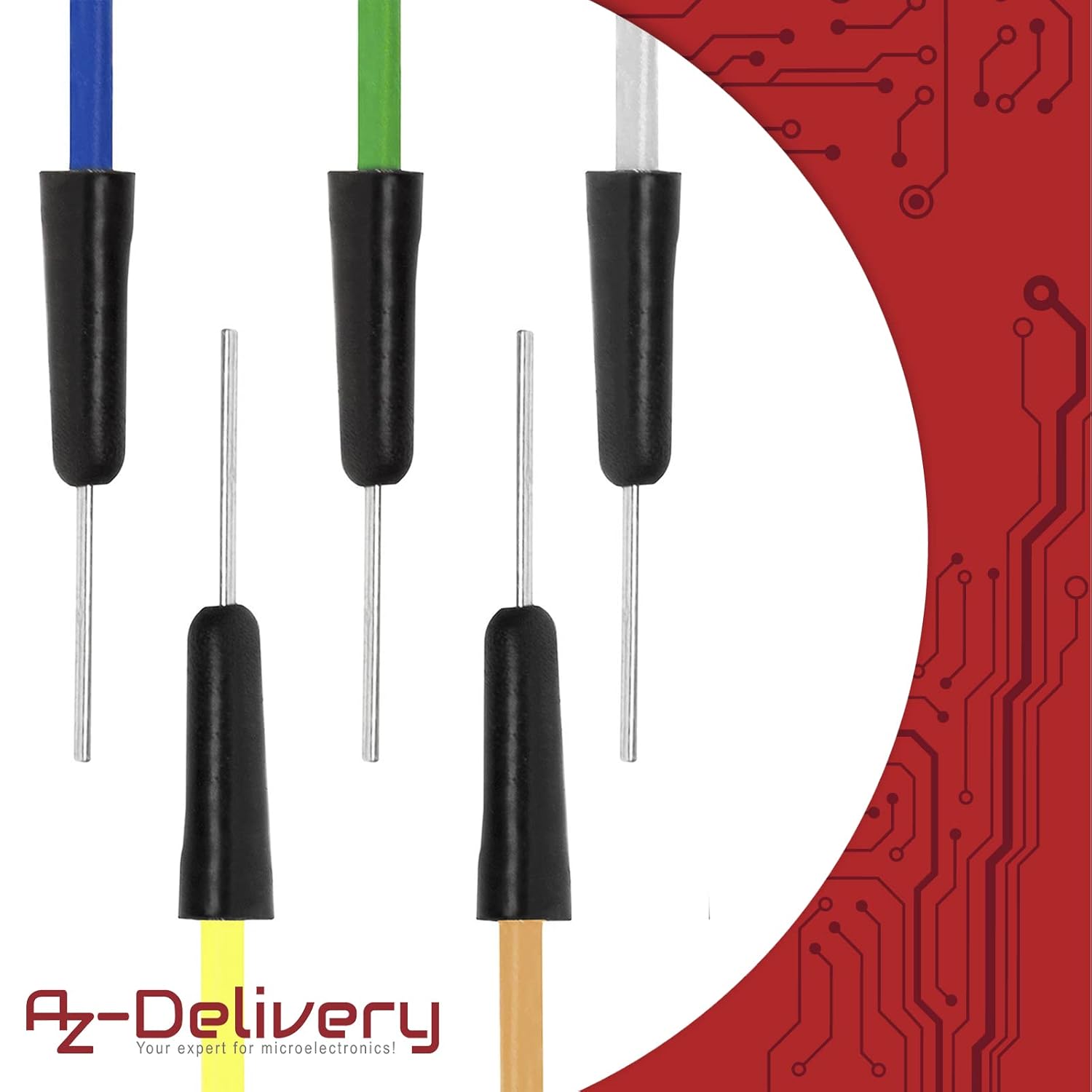 Detalle de Set di jumper wire AZDelivery (3 x 65 pezzi) per breadboard e Arduino, con E-book