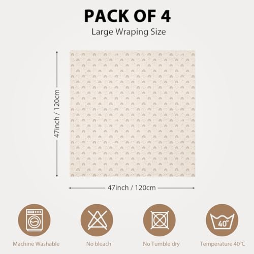 Thumbnail 4 de Yoofoss 4er Pack Baby Pucktuch 120×120 cm Mulltuch 👶