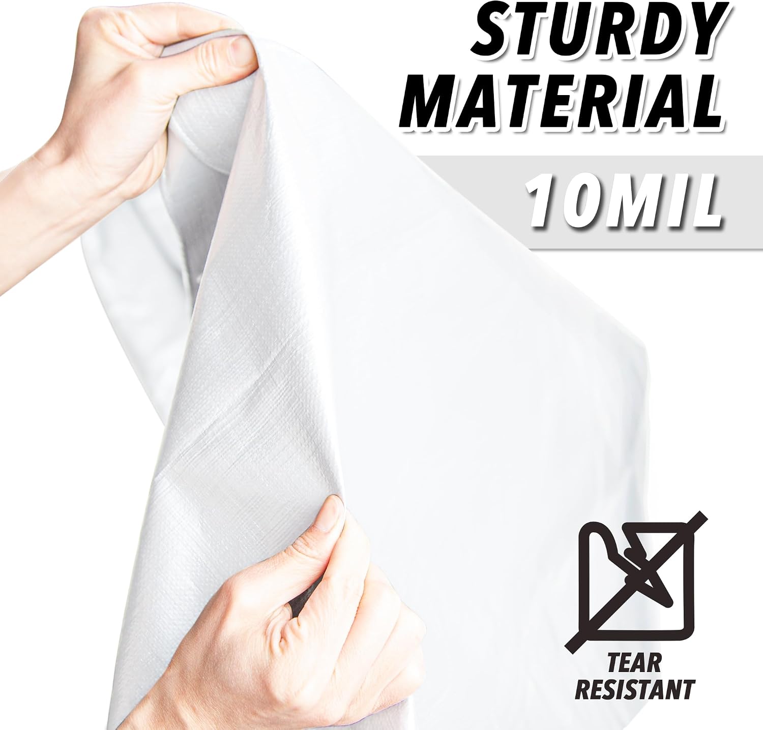 Detalle de CARTMAN 12x40 ft 10 Mil White Heavy Duty Tarp