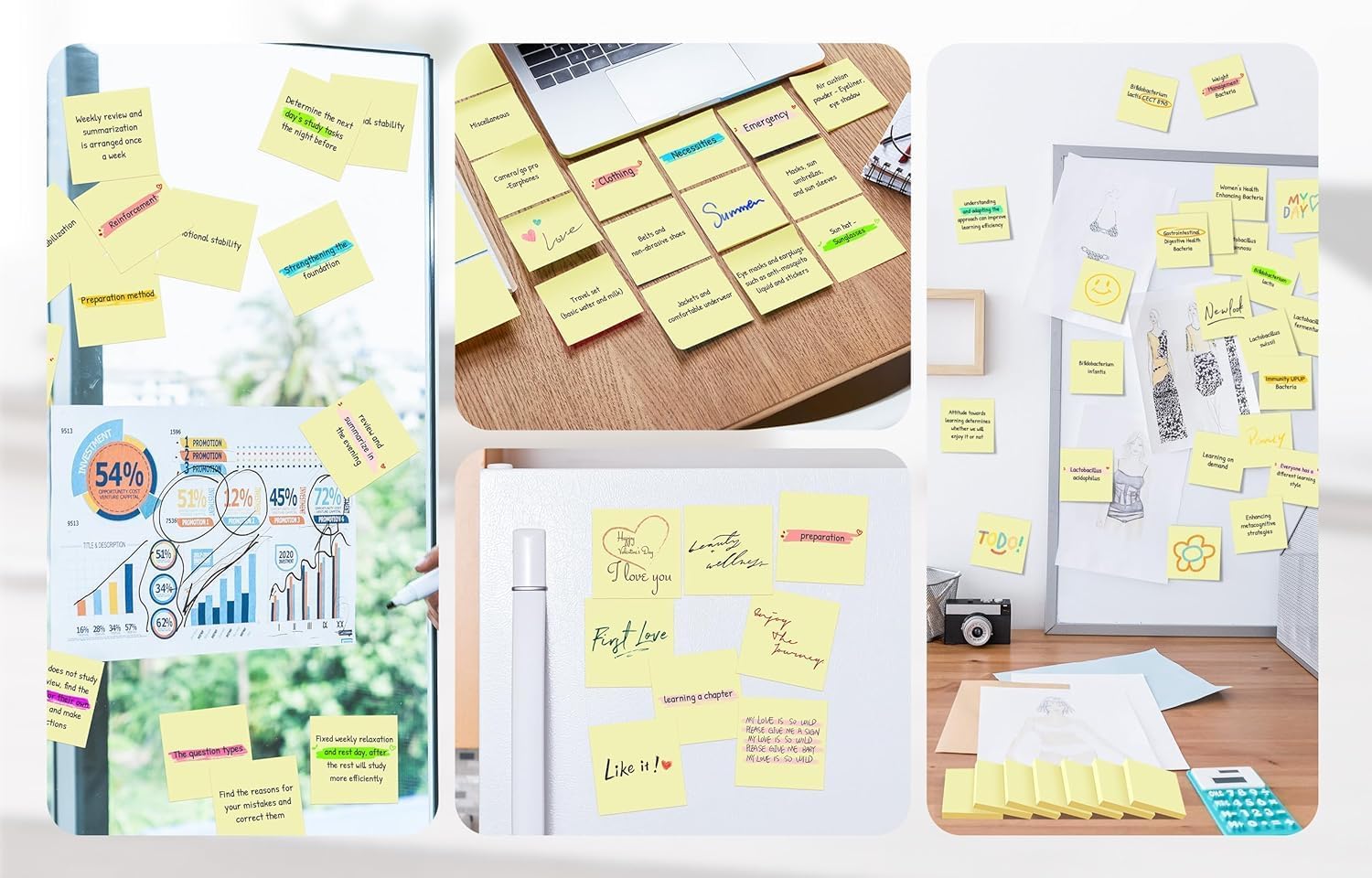 Thumbnail 5 de Sticky Notes 76 mm x 76 mm Yellow (18 Pads) with Strong Adhesive