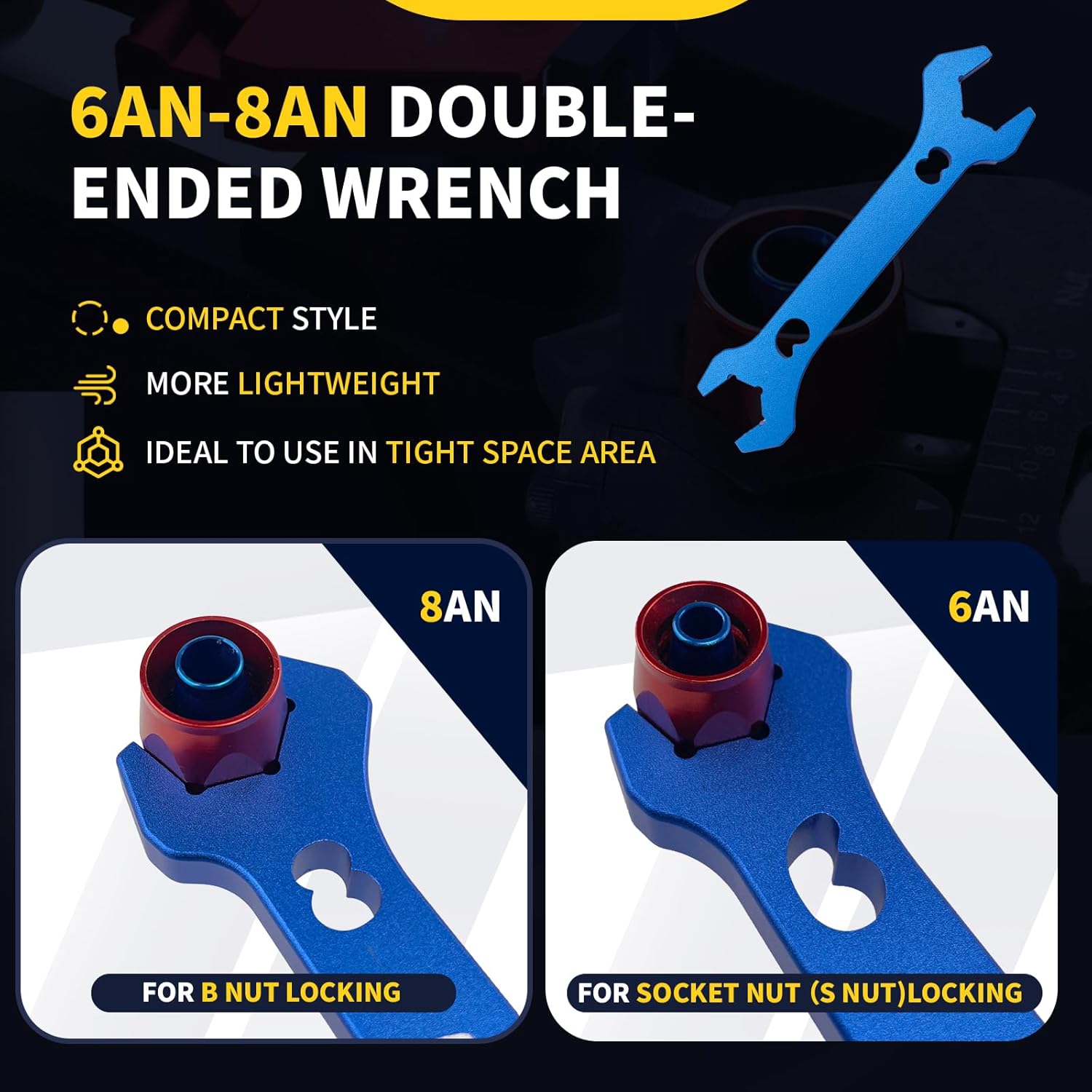 Thumbnail 6 de AOOOSEDOO PTFE Hose Assembly Tool with Double-Ended AN Fittings Wrench (6AN-8AN) and Reaming Kit