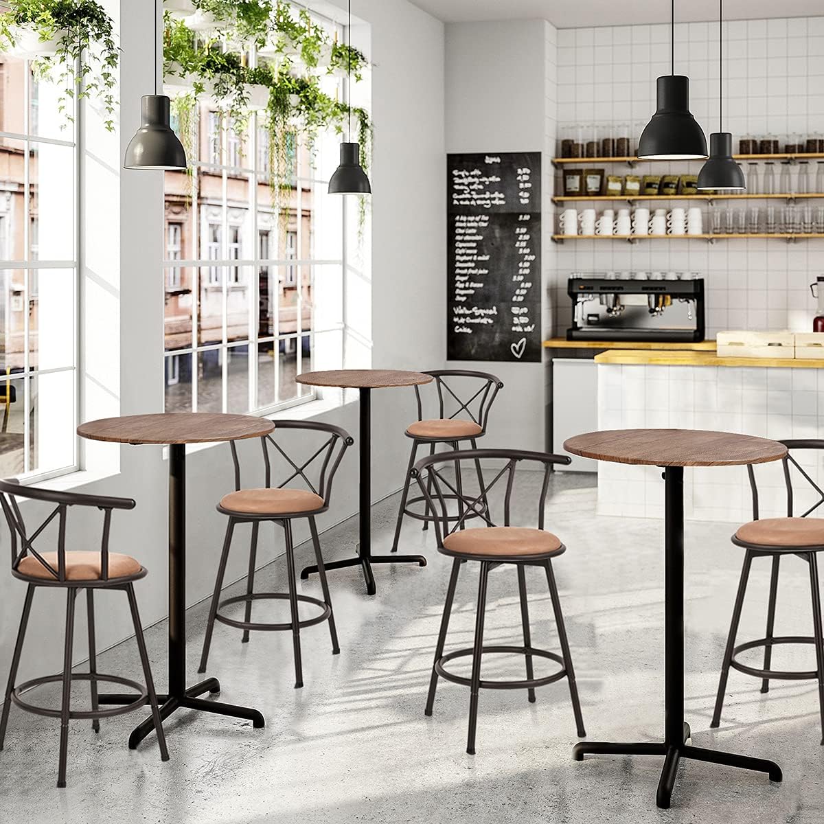 Thumbnail 5 de MEUBLE COSY set di 2 sgabelli da bar con schienale e cuscino