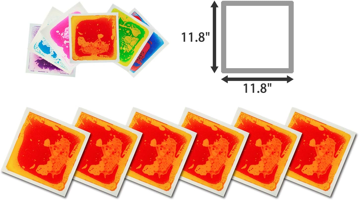 Thumbnail 4 de Art3d Liquid Encased Fancy Floor Tile (1 Pack) for Kids Rooms, 12" x 12" Yellow-Red