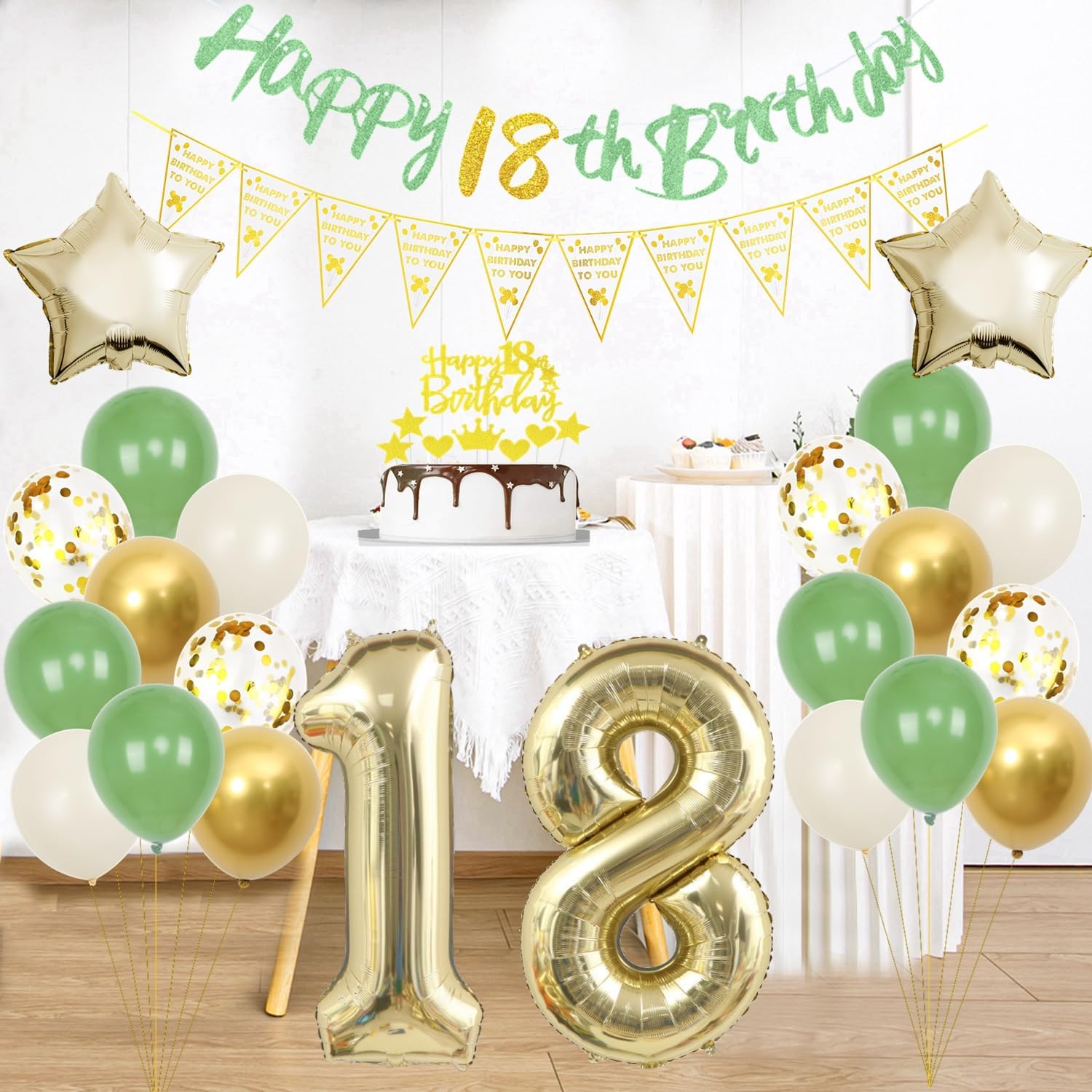 Thumbnail 5 de Luftballon 25. Geburtstag Grün Gold 🎈