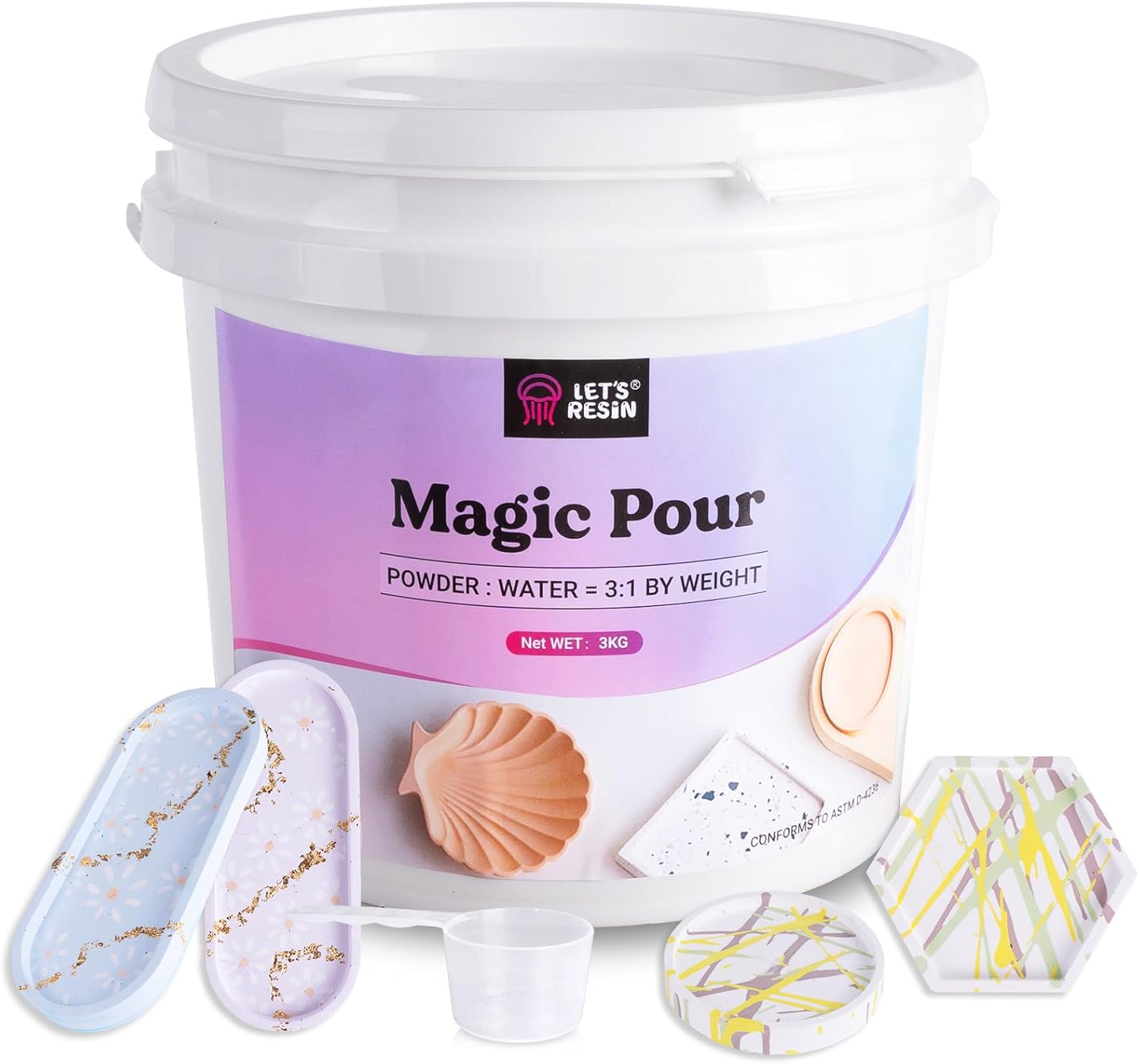 LET’S RESIN Resin Casting Powders 3000g fast-cured plaster casting powder kit
