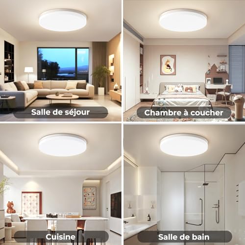 Thumbnail 5 de Kuwork Plafón LED de Techo 48W 4000K 4800LM IP44 Ø30cm: iluminación eficiente para cocina, baño y dormitorio