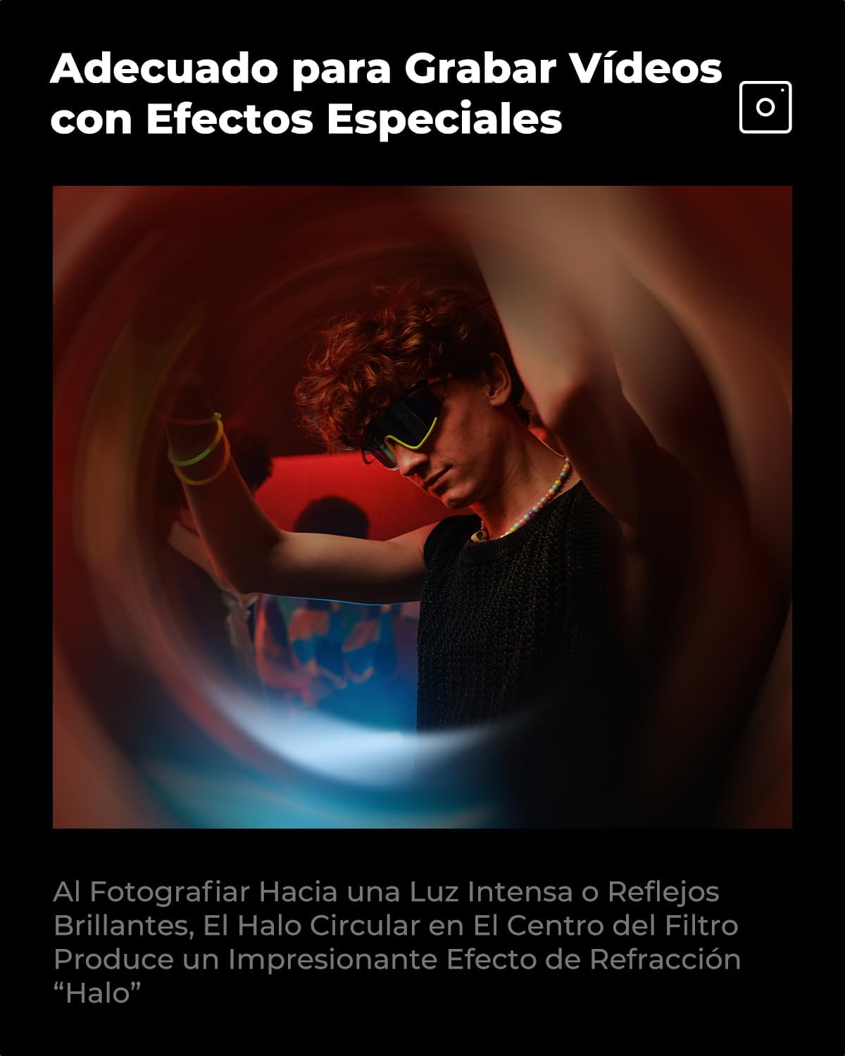 Detalle de K&F CONCEPT Nano-Bacis Espiral Halo Filtro de Efecto