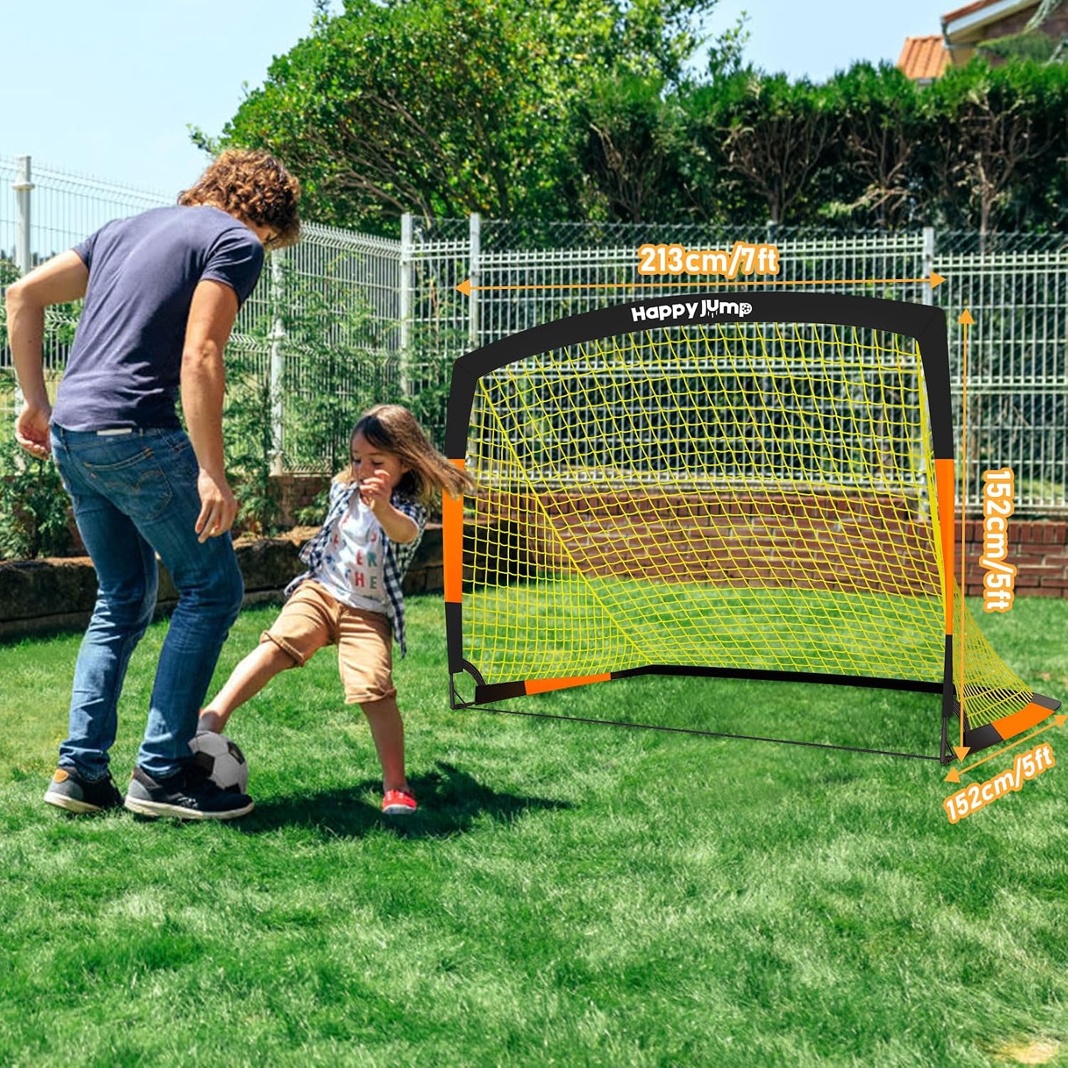 Detalle de Happy Jump But de Football Pop-Up Pliable – 1 ou 2 buts, 213 x 152 cm