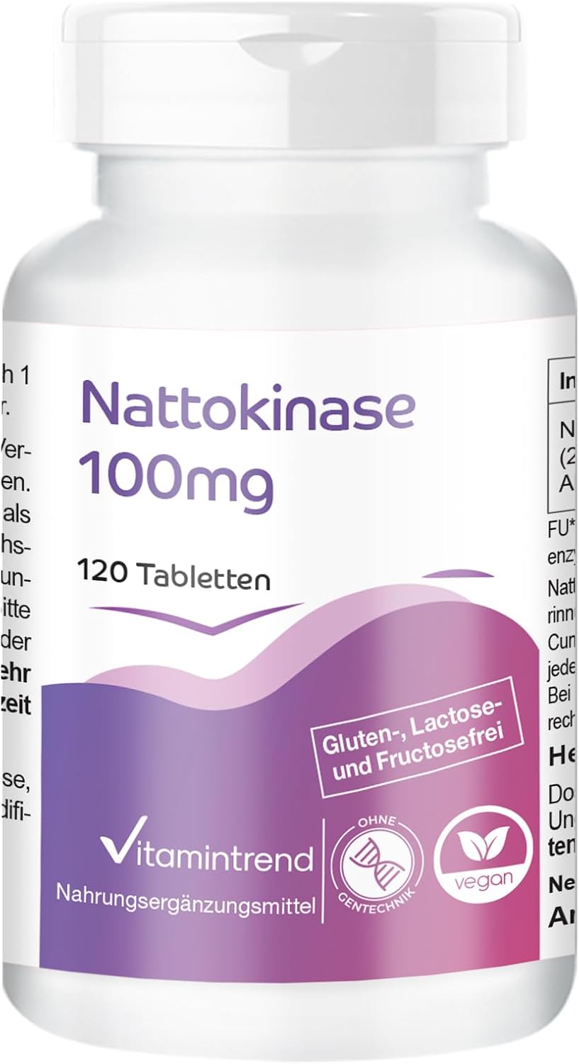 Detalle de Vitamintrend Nattokinase hochdosiert 100 mg – 120 Tabletten, vegan, made in Deutschland
