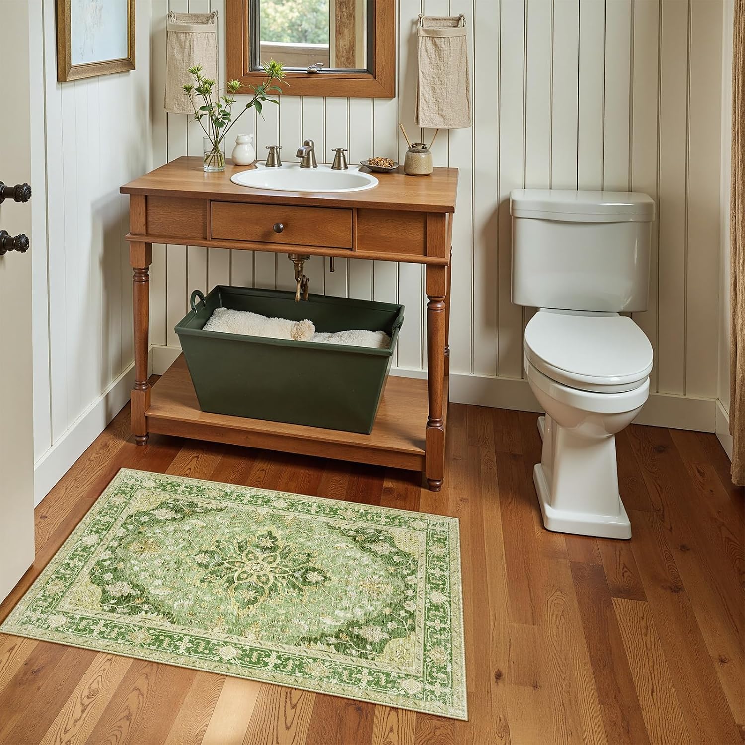 Detalle 2 de RELEANY 8'x10' Washable Floral Area Rug ๐งฉ
