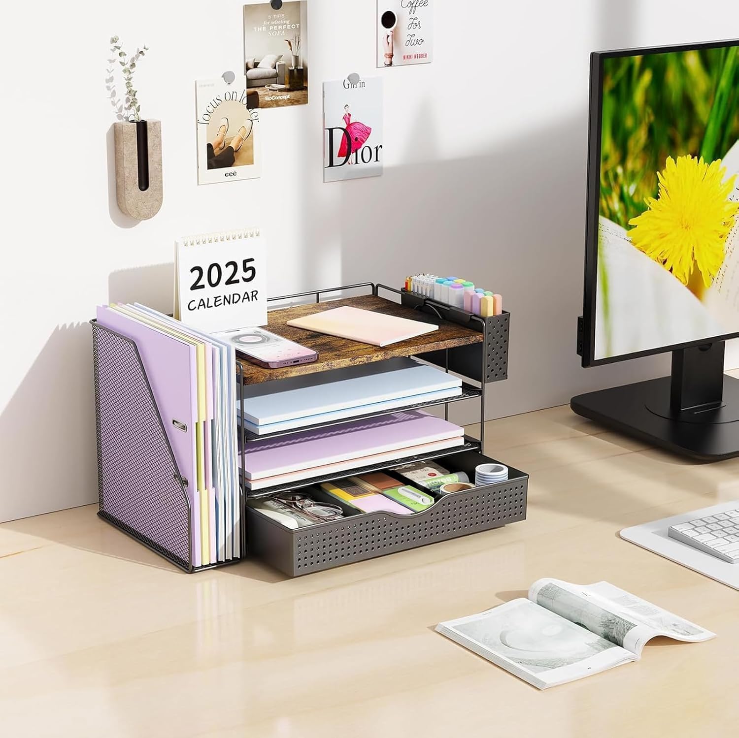 Detalle de Wood Desk Organizer, 4-Tier