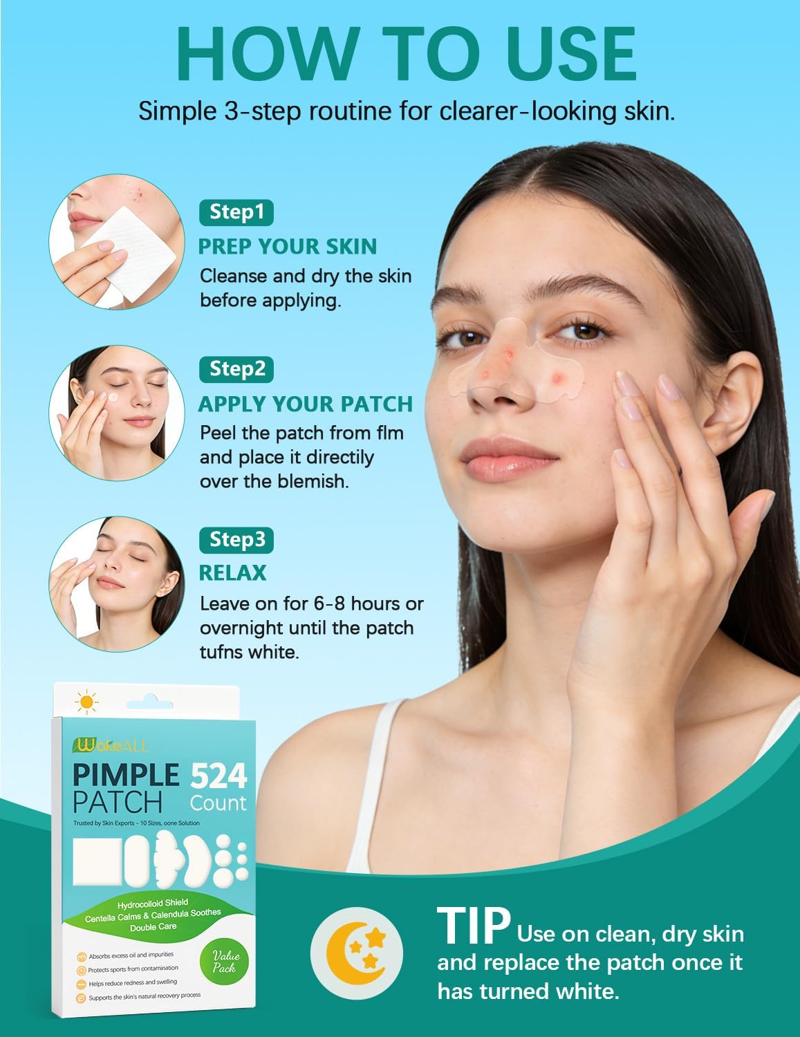 Detalle de Patch Brufoli Pimple Patch XL for Face&Body: cerotti idrocolloidali per ampie zone (524) con tea tree