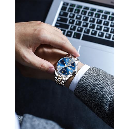 Thumbnail 5 de PINDOWS Men's Two-Tone Stainless Steel Quartz Watch with Day-Date and Luminous Dial