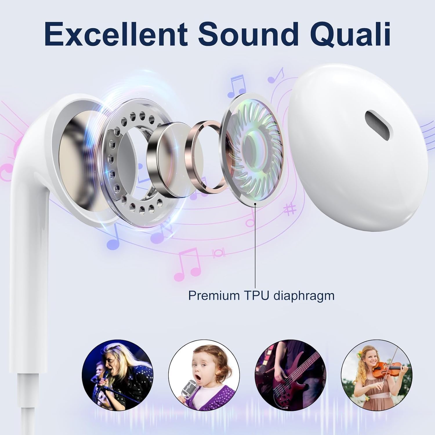 Thumbnail 2 de Lightning Earphones [Apple MFi Certified] In-Ear Headphones with Built-in Microphone & Volume Control