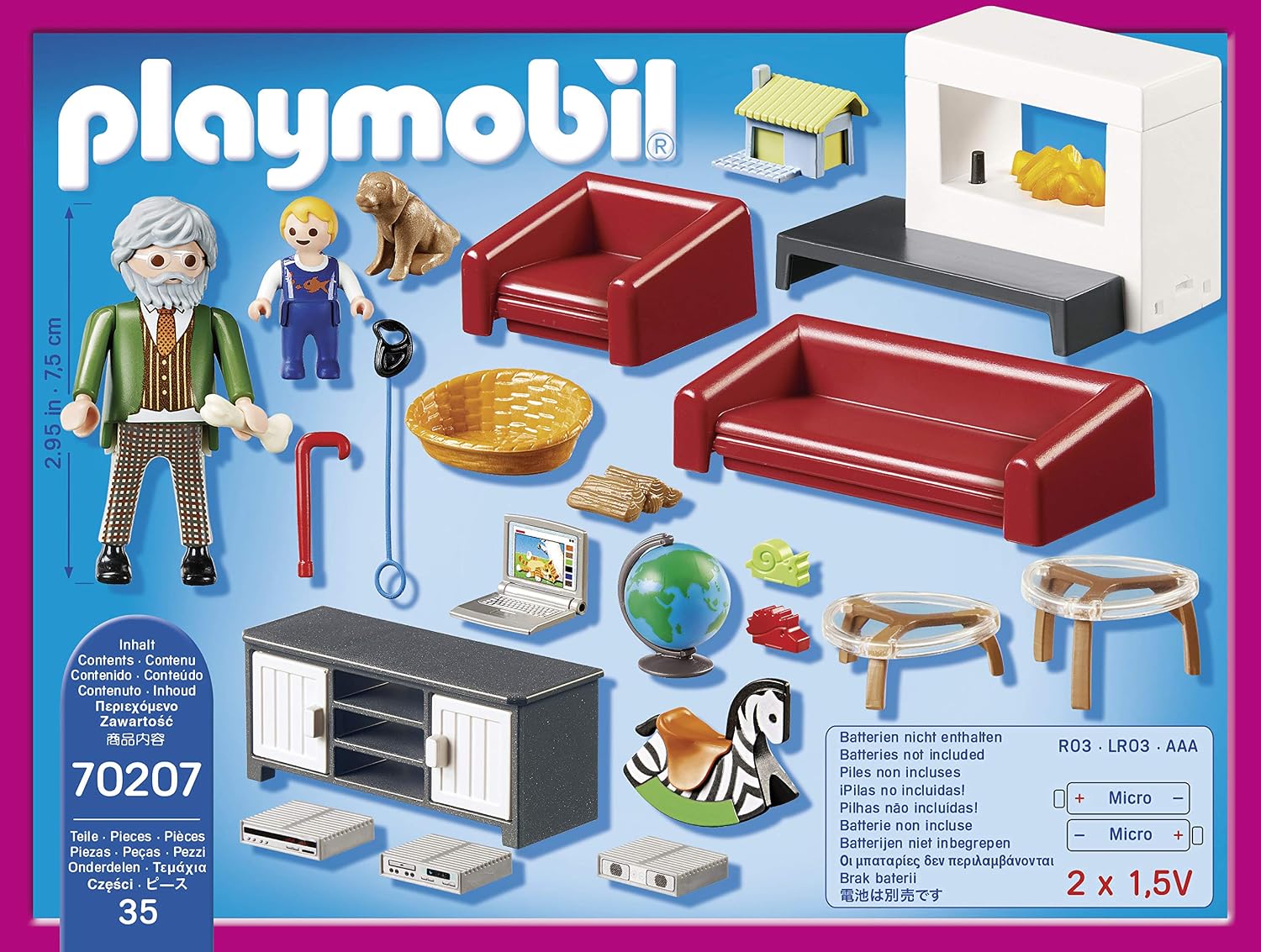 Thumbnail 4 de Playmobil 70207 Huiskamer met open haard, slaapbank en lichteffect