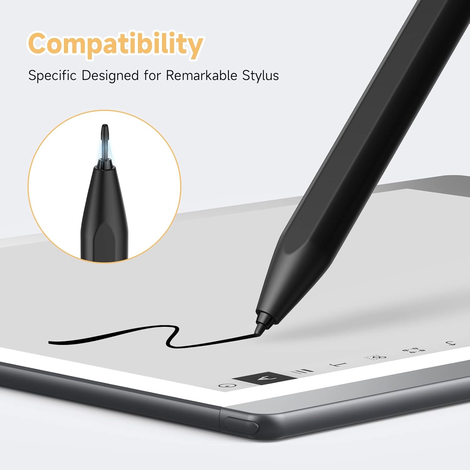 Detalle de (10 Pointes) Embouts de Rechange pour Stylet Remarkable – sensibilité à la pression 4096, support d’écriture inclinable et outil de retrait des pointes