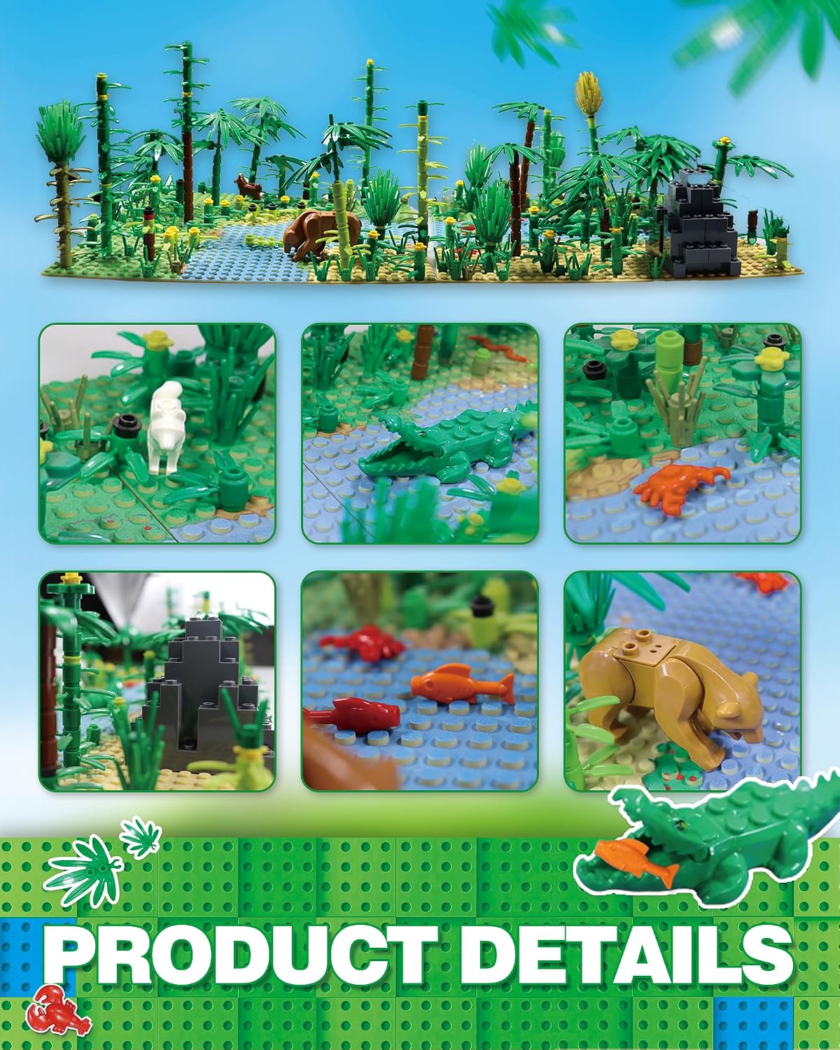 Detalle 2 de Tropischer Regenwald für Lego Baumhaus 30 cm