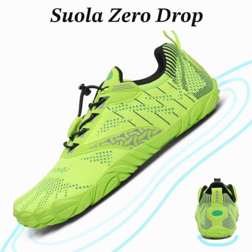 Detalle de SAGUARO Scarpe Barefoot Minimaliste Uomo/Donna – Multisport, Verde Chartreuse, 36 EU