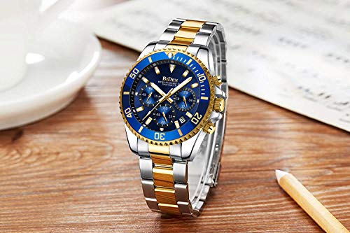 Thumbnail 7 de BIDEN Reloj de Pulsera para Hombre con Cronógrafo - Acero Inoxidable, Oro Azul B