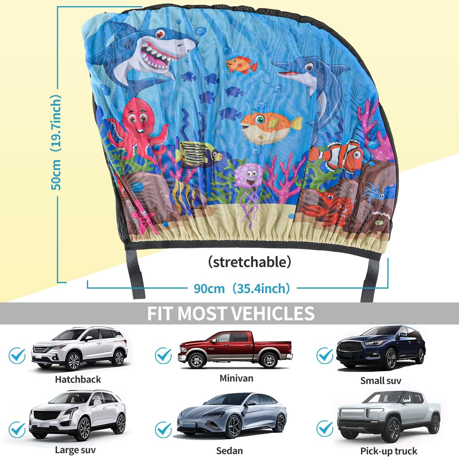 Thumbnail 1 de iZoeL Car Window Shades for Baby & Pets (2pcs) 100 x 80cm UV sun visors