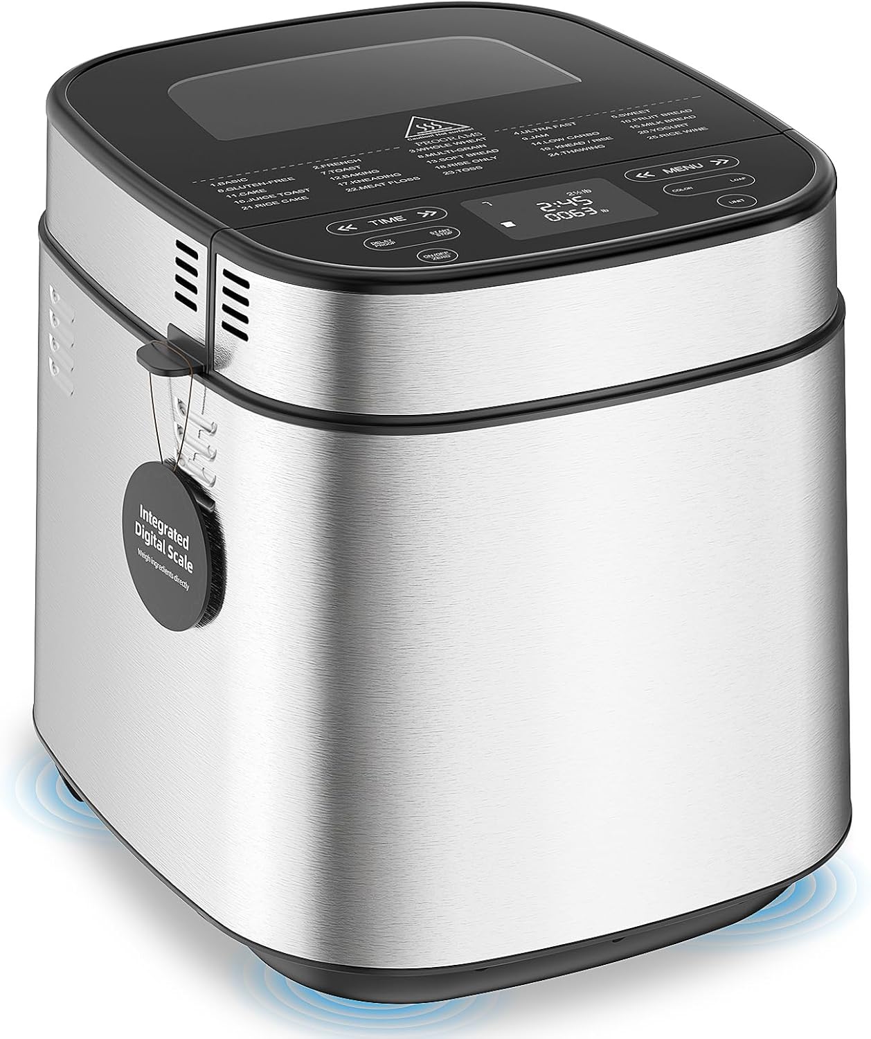 Detalle de LCKSMAL 2.5LB Bread Maker with Built-in Scale: 25-in-1, Beginner-Friendly