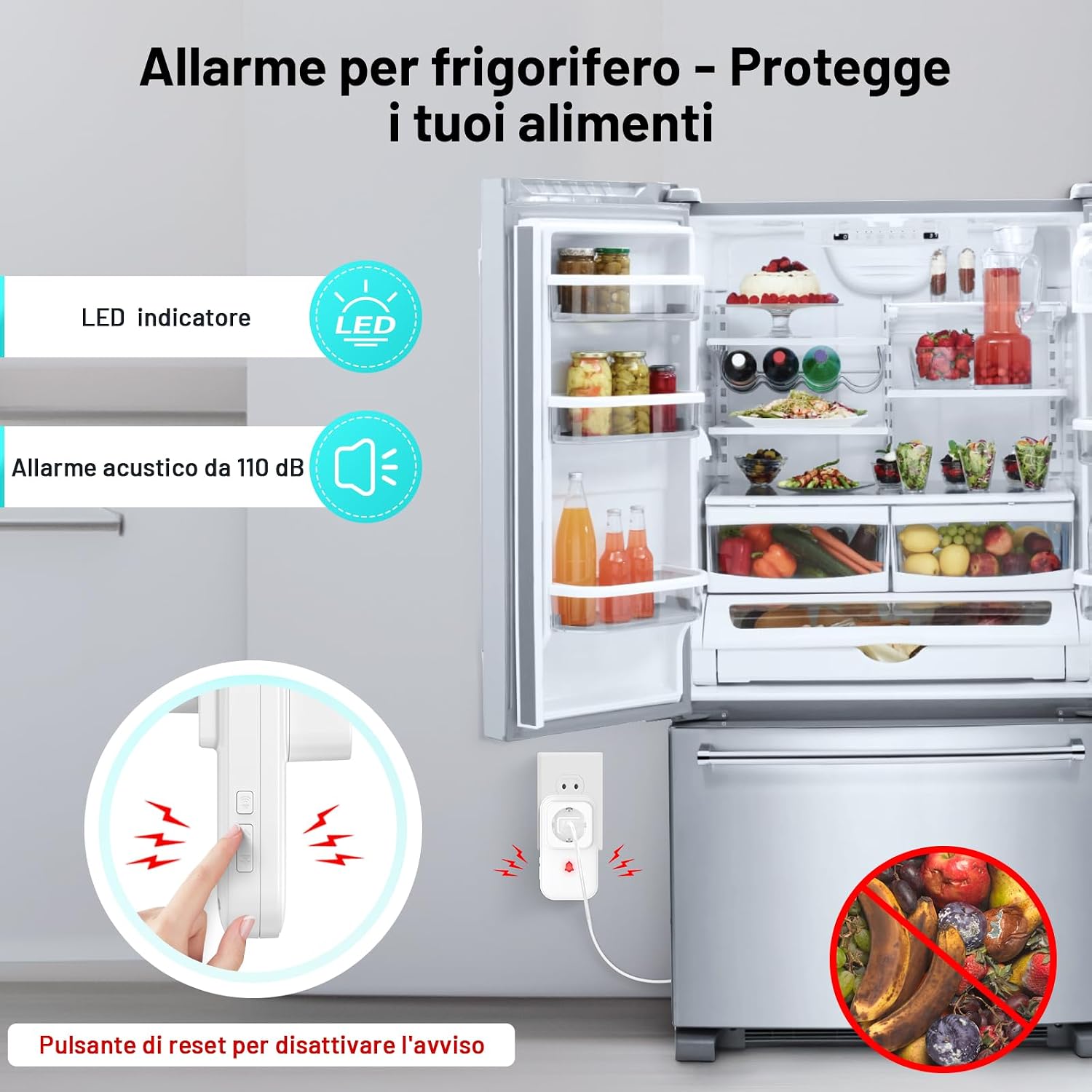 Detalle 2 de COTINSE WIFIL5D stroomuitvalmelder met 110 dB-alarm en wifi-app
