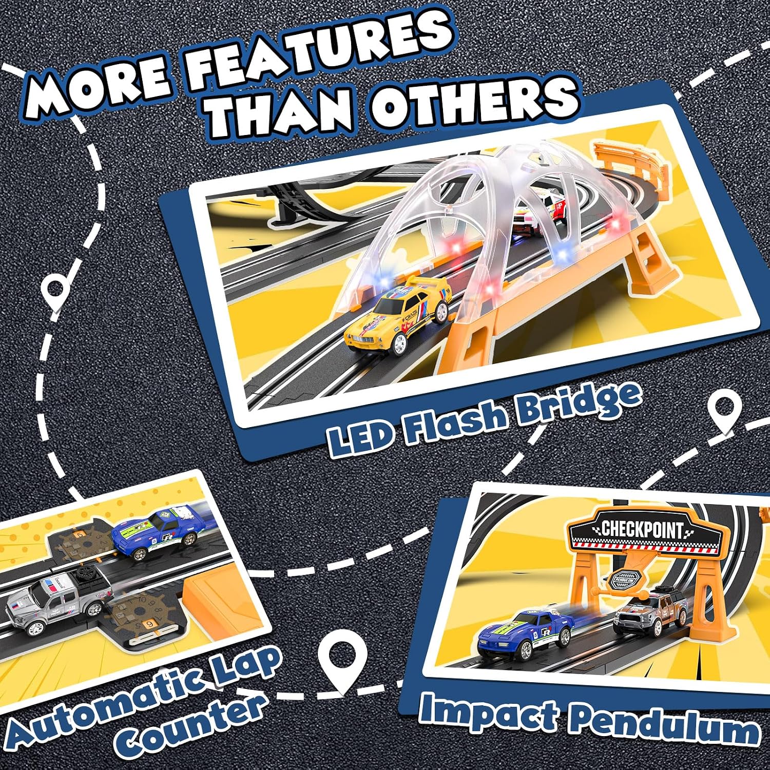 Thumbnail 2 de Slot Car Race Track Set 4 cars, Ages 6–12