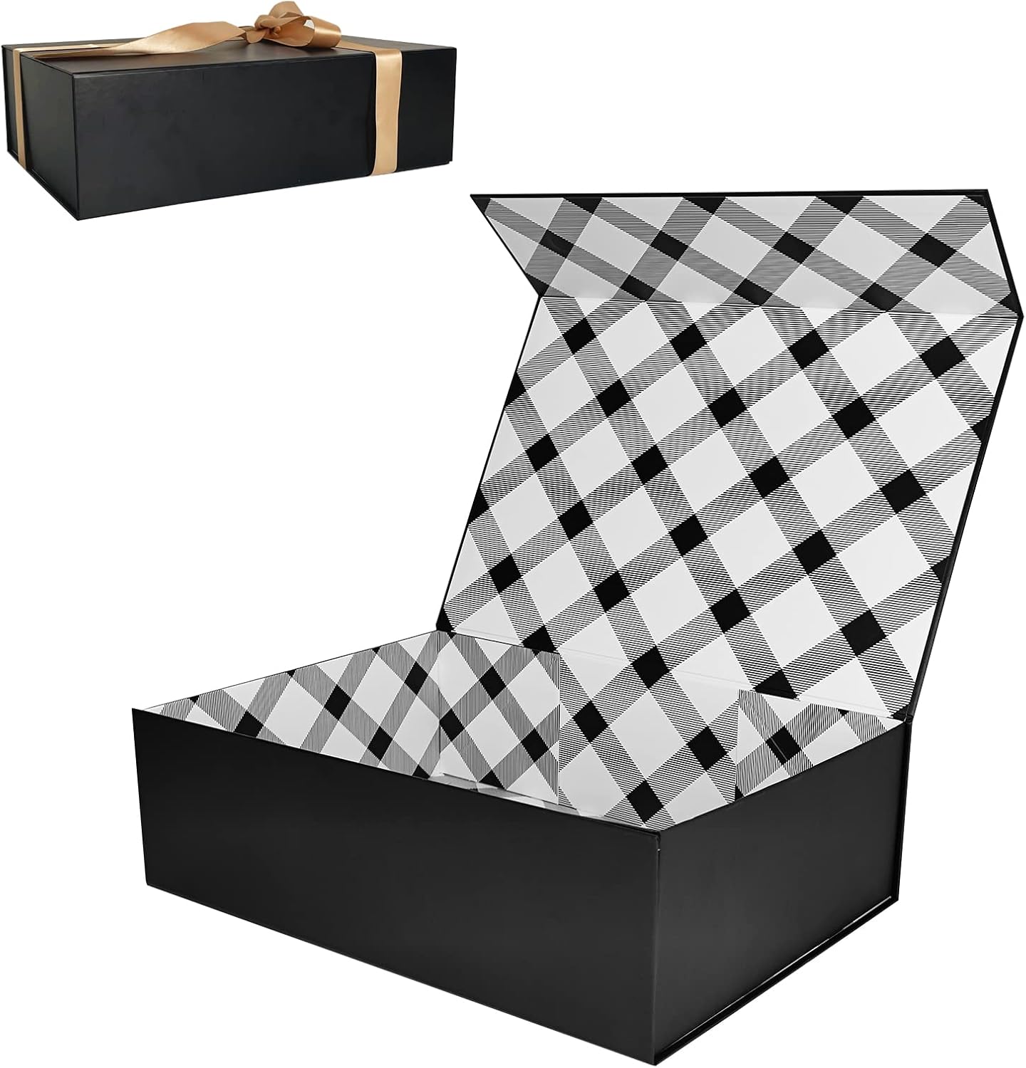 Thumbnail 6 de Tekhoho Schwarze Große Geschenkbox mit Magnetdeckel (33,5 x 27 x 12,5 cm) – Premium & wiederverwendbar