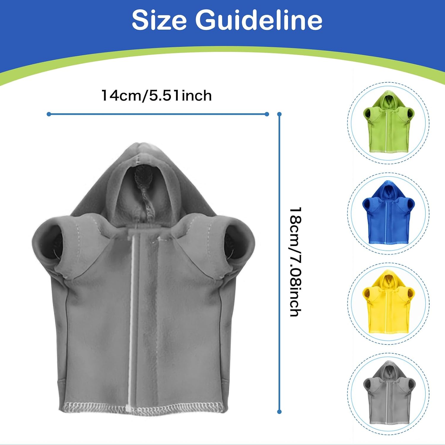 Detalle 2 de CQJ Lizard Clothes for Bearded Dragons: Soft Cotton Hoodie (Grey) for Reptiles