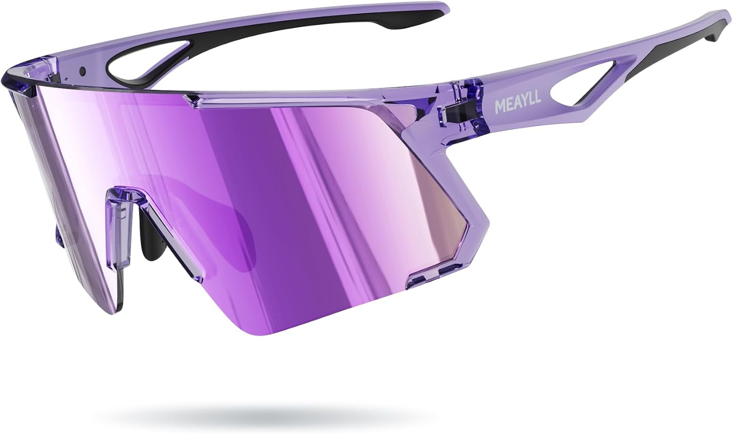 Detalle de Meayll Fahrradbrille Herren Damen – UV400 Schutzbrille mit TR-90 Rahmen und verstellbaren Nasenflügeln