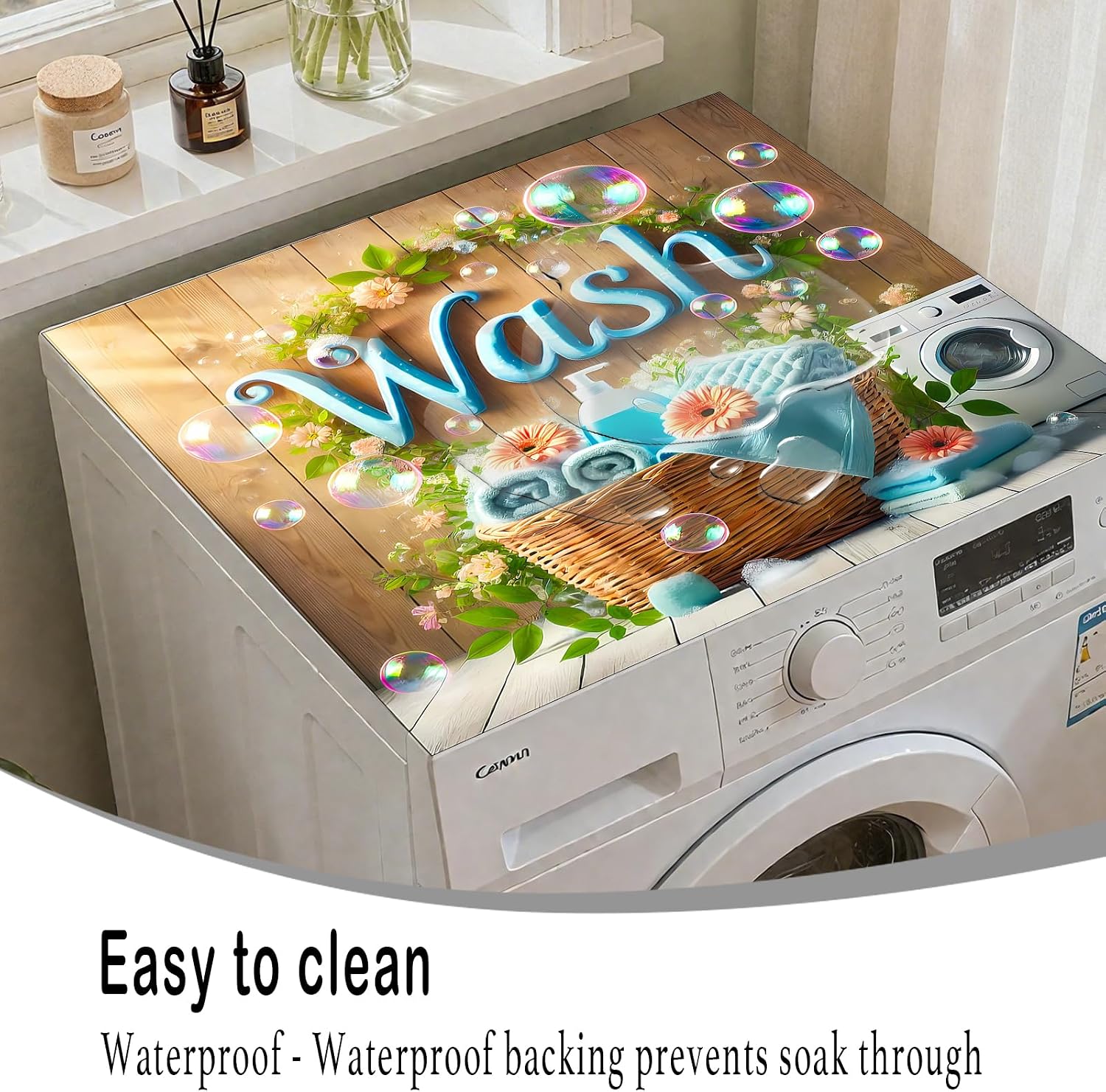 Thumbnail 6 de Nuxovilar Wood Washer and Dryer Top Cover, 23.6 x 19.7-Inch Protective Mat