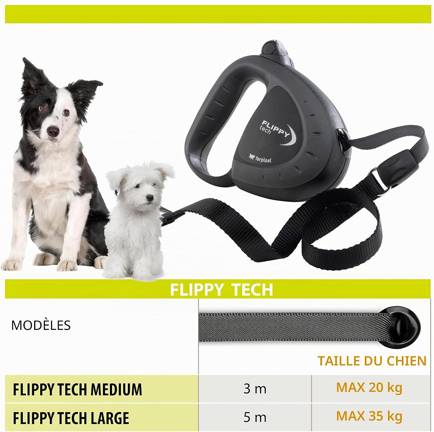 Detalle 2 de Ferplast Flippy Tech laisse enrouleur 3 m
