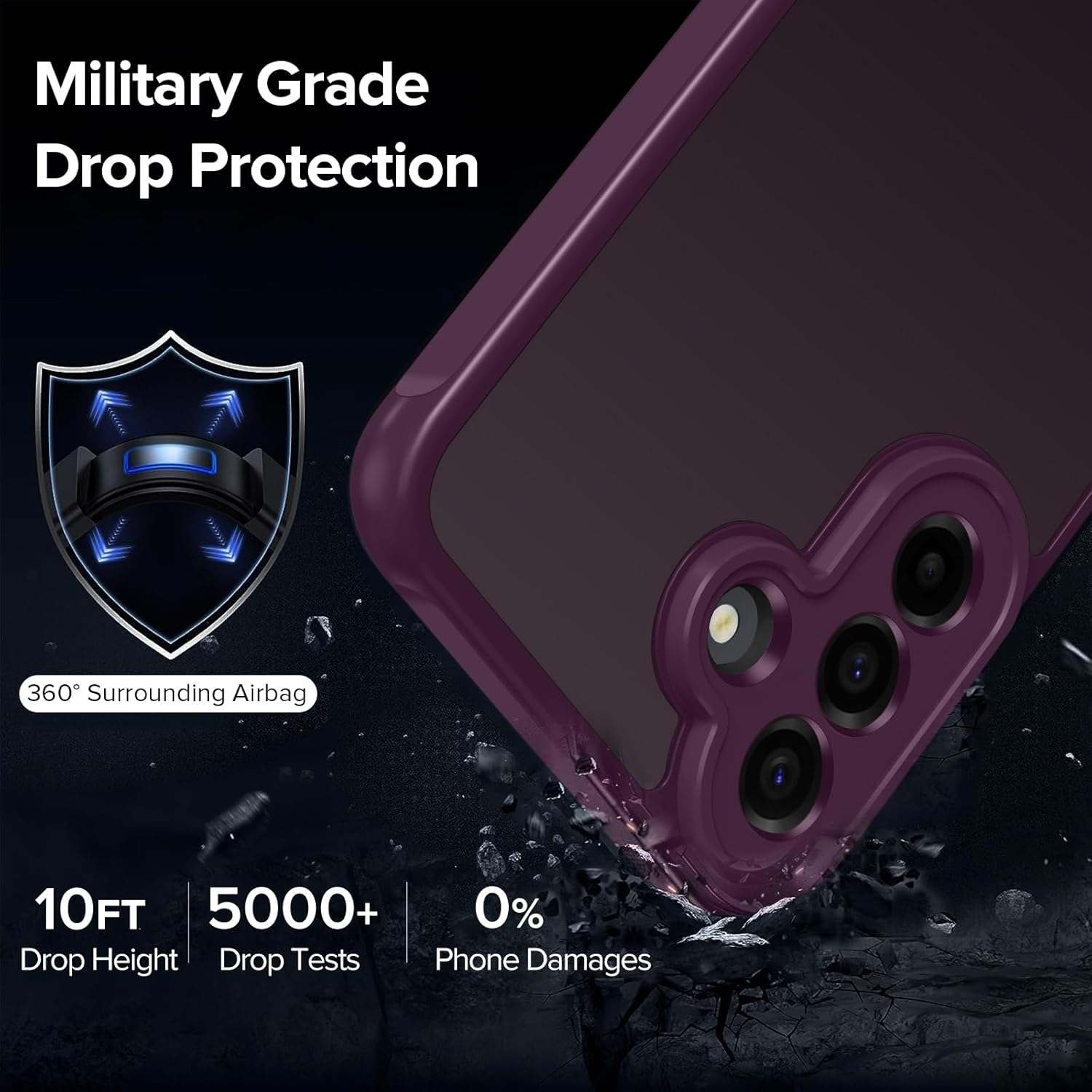 Thumbnail 2 de ivoler Cover per Samsung Galaxy A57 5G con 2 pellicole in vetro temperato, rosso vino – protezione opaca traslucida e protezione fotocamera
