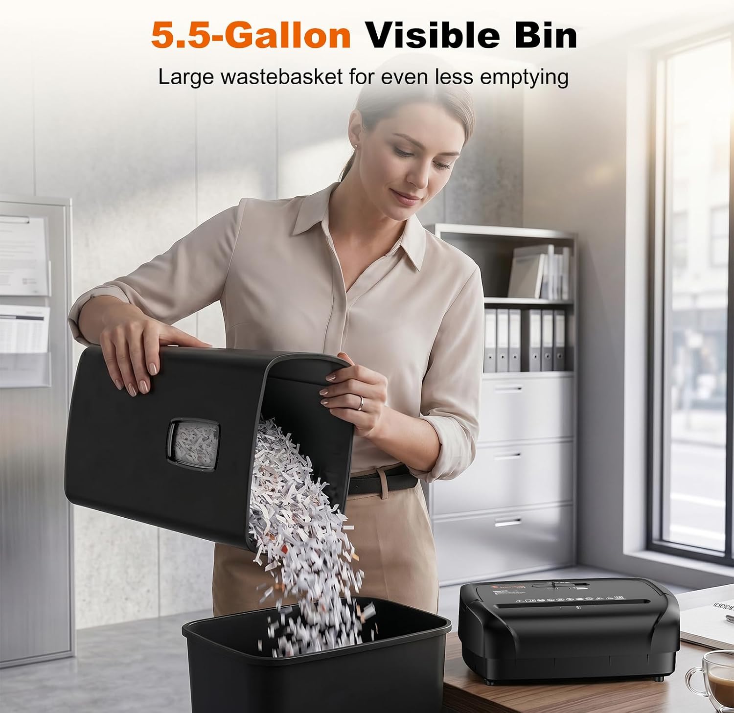 Detalle 1 de Bonsaii C243-A Cross-Cut Paper Shredder, P-4, 10-Minute Run, 5.5-Gallon Bin