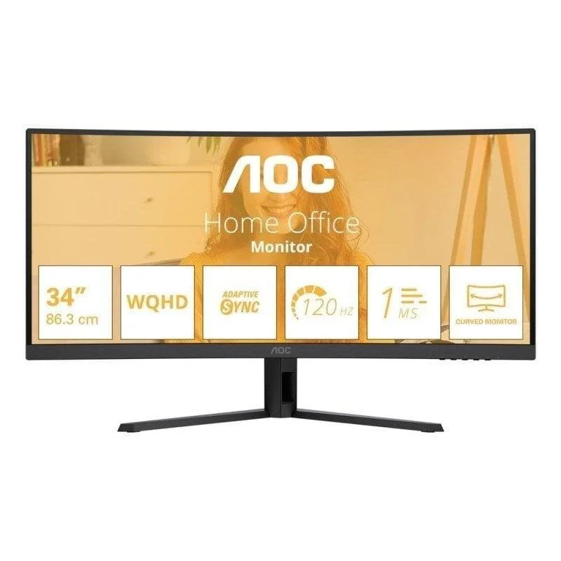 Detalle de Monitor AOC CU34B3E 34" UltraWide 120 Hz VA Curvo HDR10