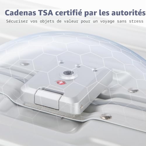 Detalle de ALPHA CAMP Valise rigide 65 L en polycarbonate, cadre aluminium et serrure TSA