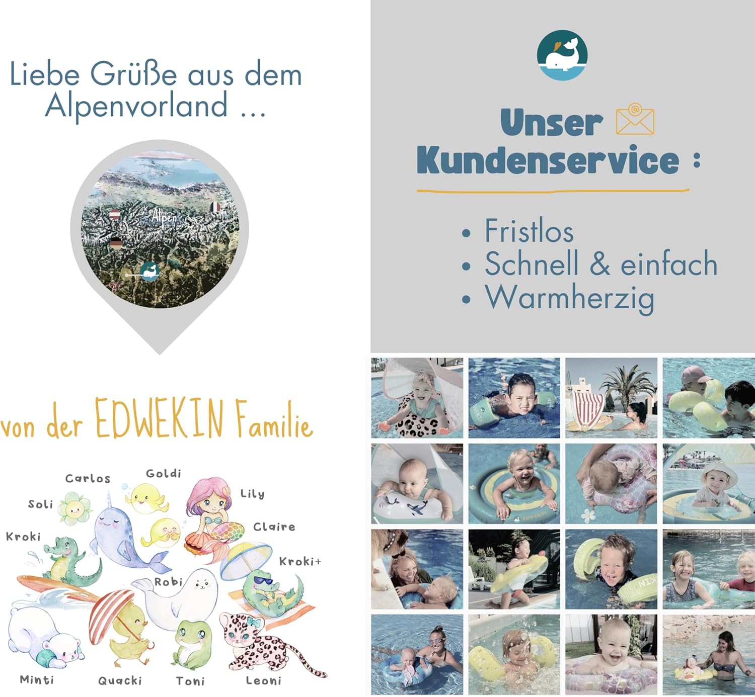 Thumbnail 6 de EDWEKIN Premium Schwimmflügel für Kinder 1–6 Jahre 🏊
