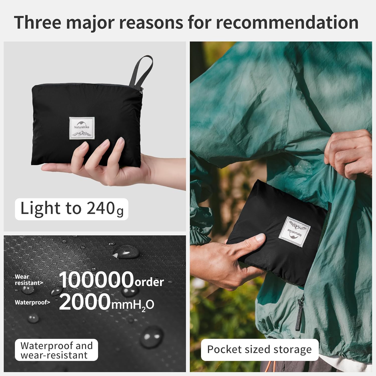Detalle de Naturehike Sac à dos de randonnée léger 18–30 L : polyvalence et pliabilité pour la randonnée et le camping