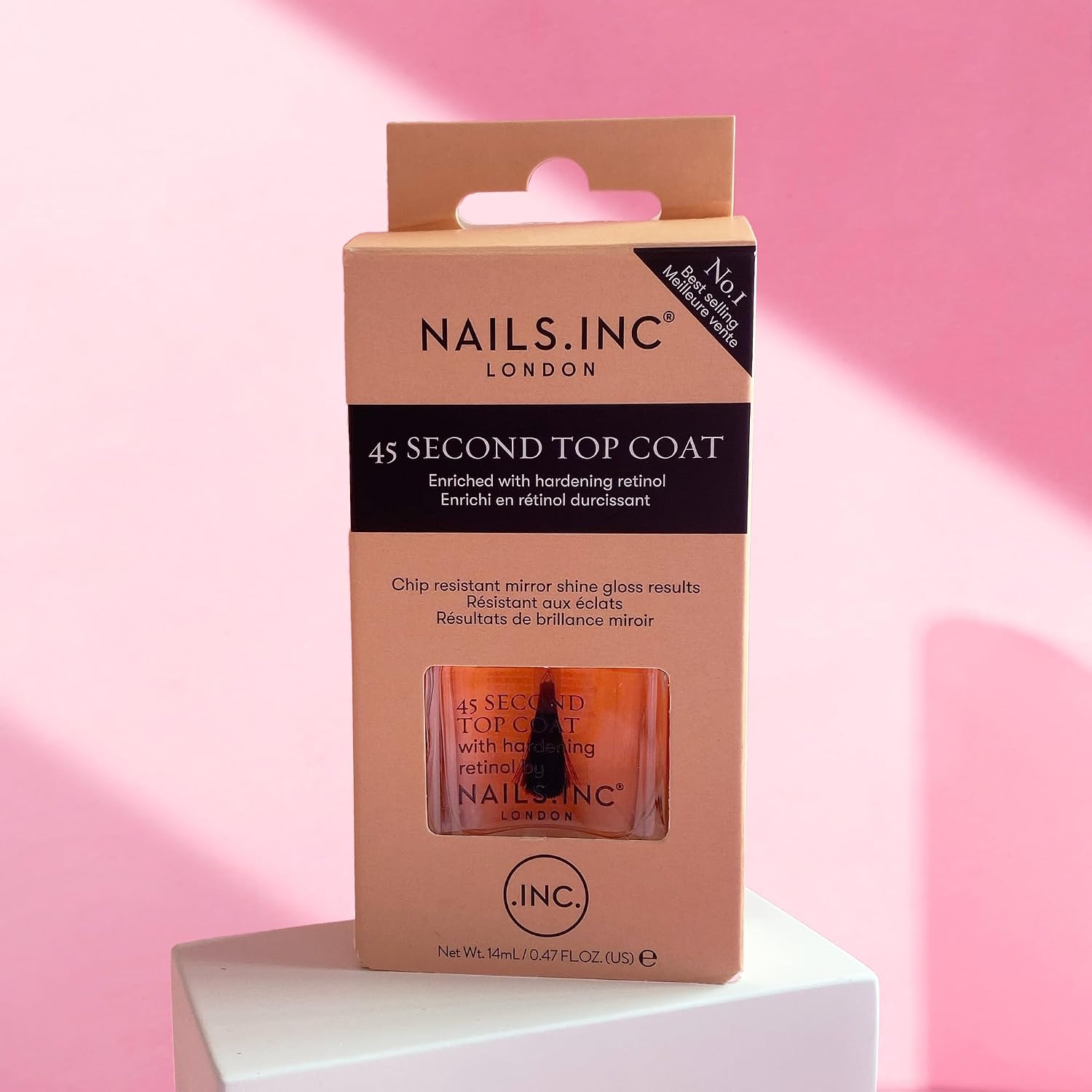 Detalle 1 de Nails.INC 45 Second Top Coat – fast-drying high-gloss finish