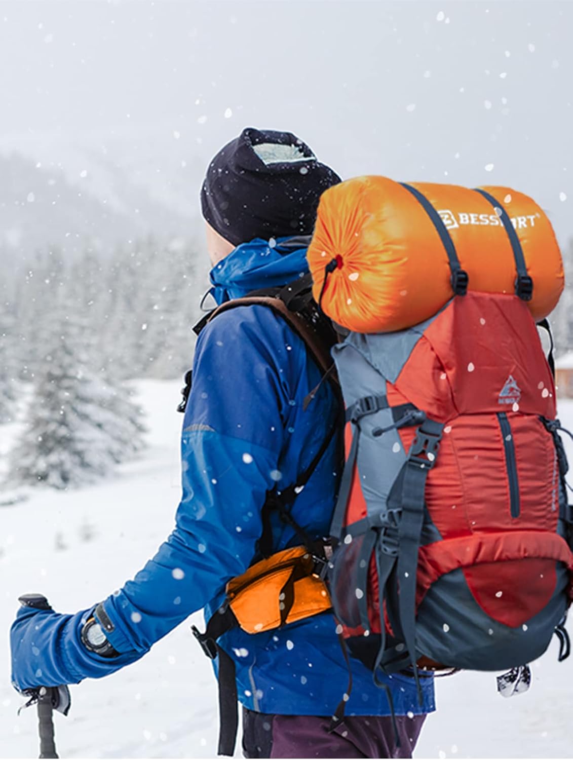 Thumbnail 5 de Bessport 4-Jahreszeiten Mumienschlafsack bis -10 °C (Wasserabweisend) – Reisestoff für Camping, Outdoor & Indoor