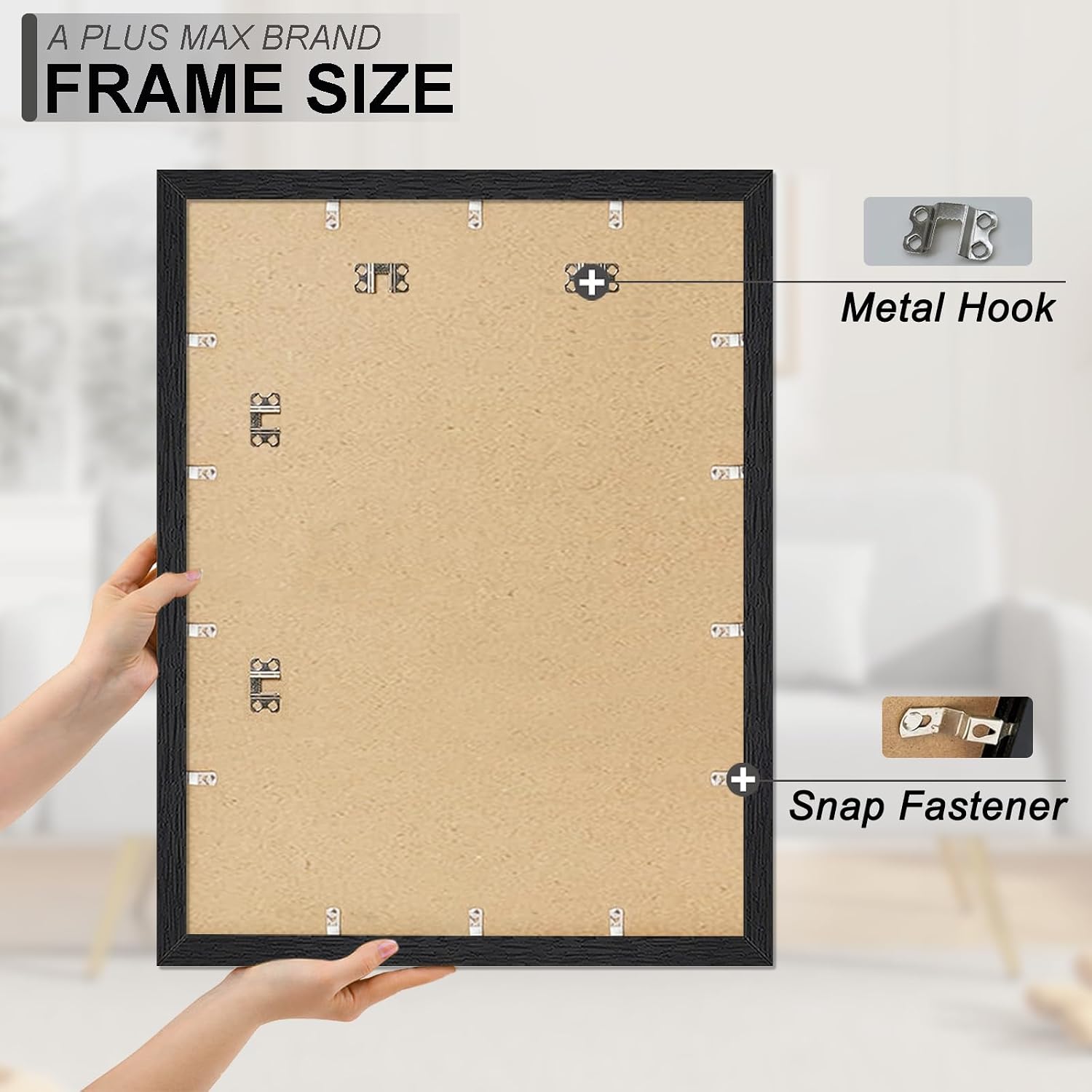 Detalle de A PLUS MAX 22x28 Picture Frame in Black Engineered Wood